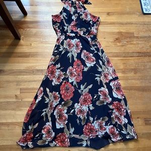Bisou bisou US women’s size 14 high neck floral maxi dress